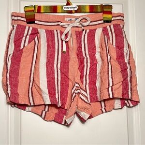 Old Navy Striped Peach, Magenta and White Women's Shorts
